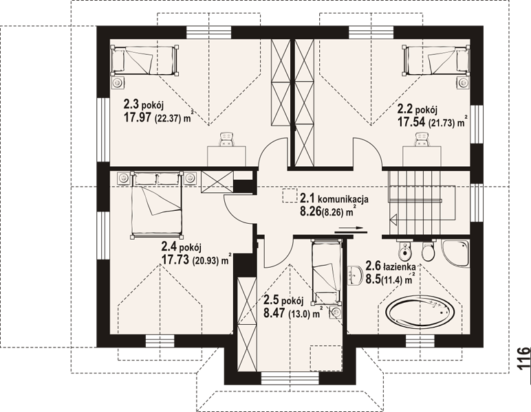 План 3 этажа дома BDK-7358-91 План 3 этажа дома BDK-7358-91